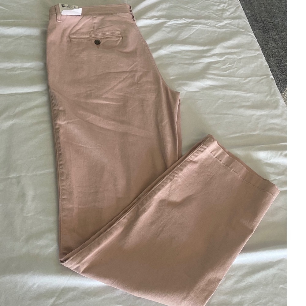Sonoma Goods For Life Flexwear Mens Pink Chino Pants 36x34 NWT Stretch Cotton